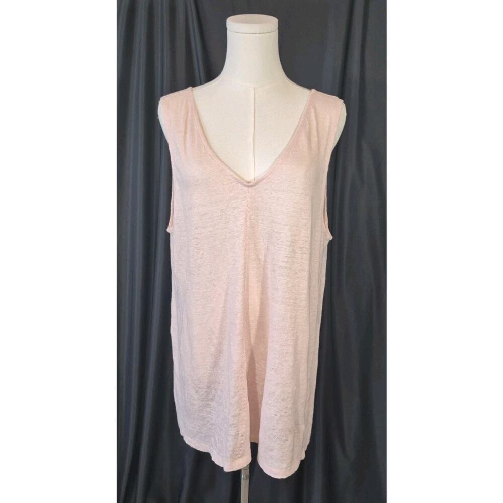 Sundance Mabel Linen Pink Tank Top Large - Picture 2 of 9